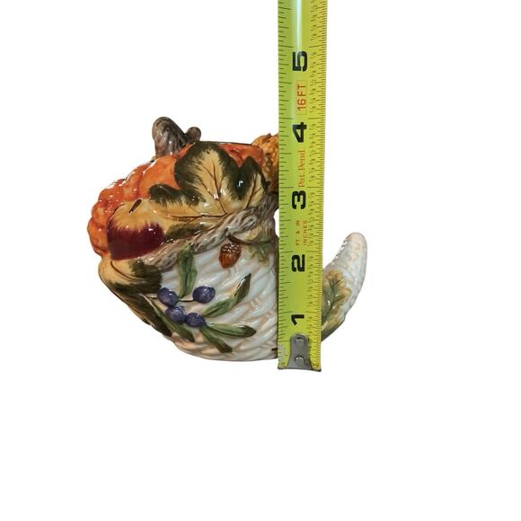 2 Cornucopia Horn Of Plenty Fall Harvest Thanksgiving Candle Holders Bella Casa - Picture 8 of 9